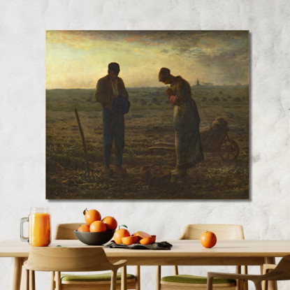 L'Angelus Jean-François Millet jfm65 quadro stampato su tela