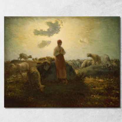 Il Custode Del Gregge Jean-François Millet jfm69 quadro stampato su tela