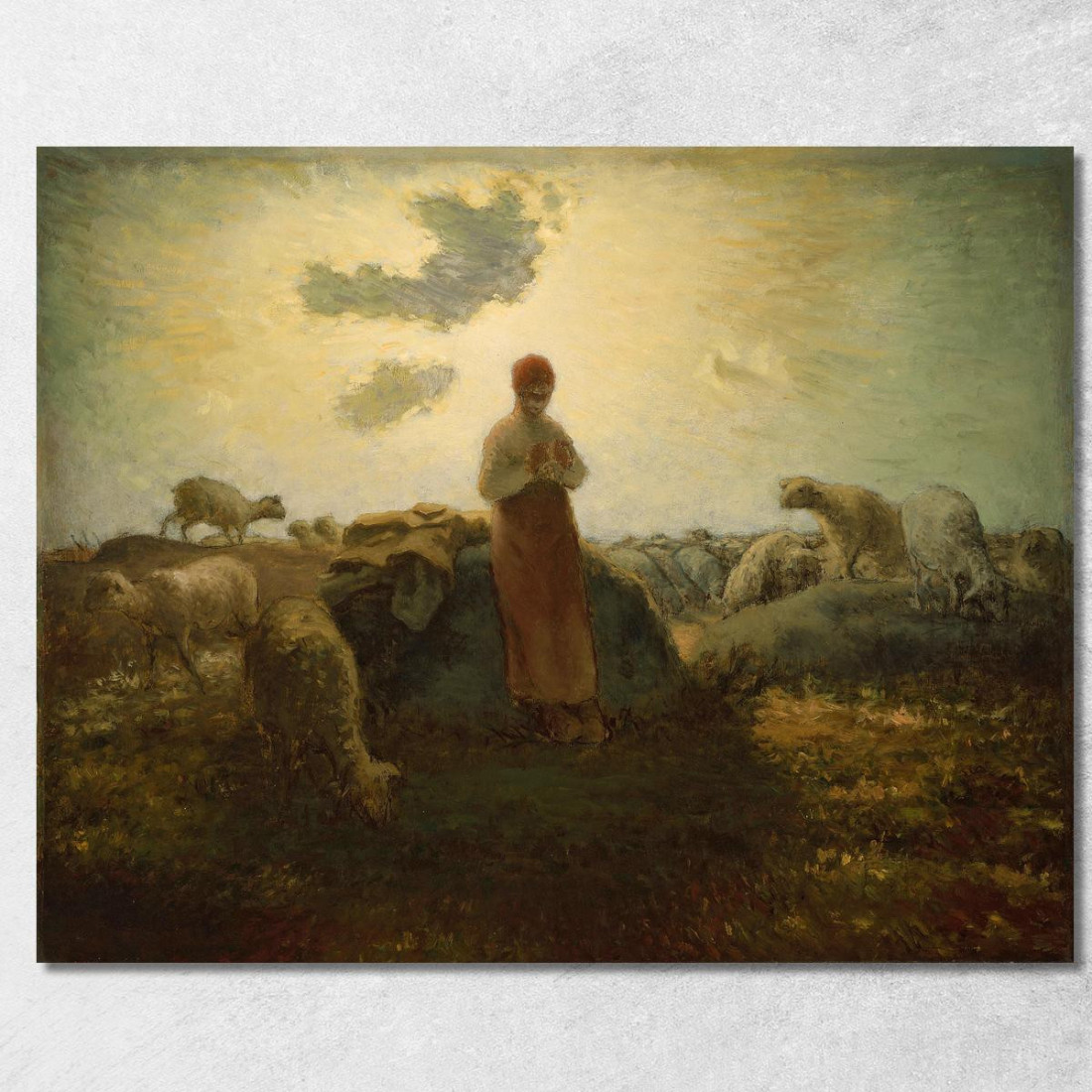 Il Custode Del Gregge Jean-François Millet jfm69 quadro stampato su tela