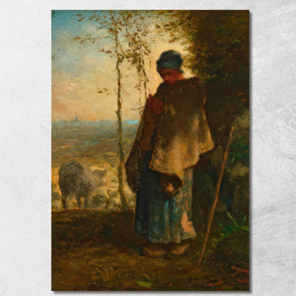 La Pastorella Jean-François Millet jfm73 quadro stampato su tela