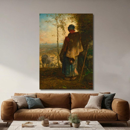 La Pastorella Jean-François Millet jfm73 quadro stampato su tela