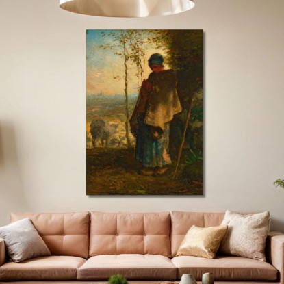 La Pastorella Jean-François Millet jfm73 quadro stampato su tela