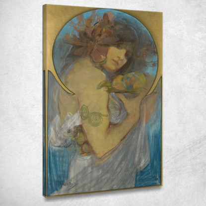 Studio Per La Frutta Alphonse Mucha amu112 quadro stampato su tela