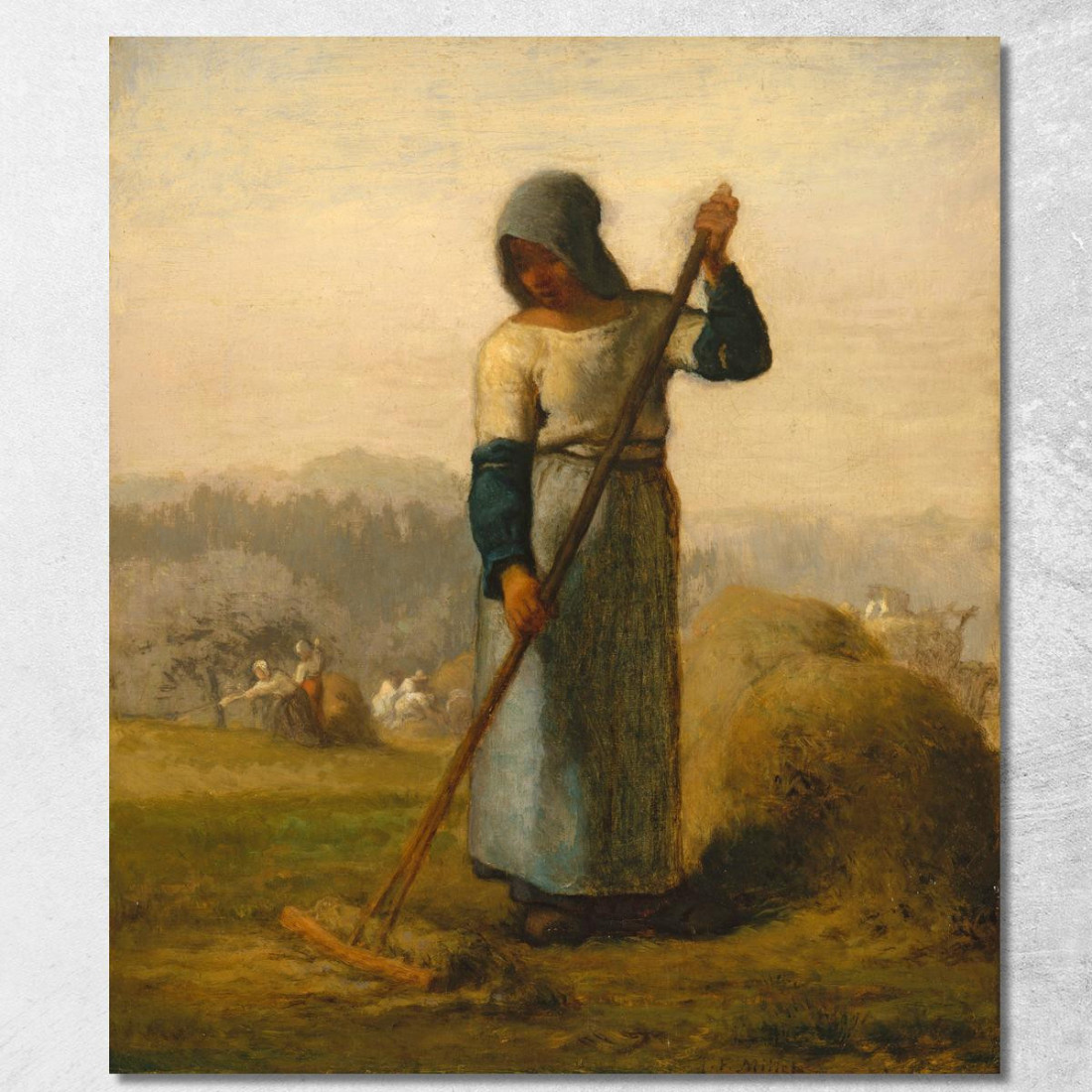 Donna Con Un Rastrello Jean-François Millet jfm91 quadro stampato su tela