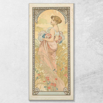 Estate Alphonse Mucha amu114 quadro stampato su tela