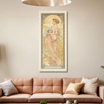 Estate Alphonse Mucha amu114 quadro stampato su tela