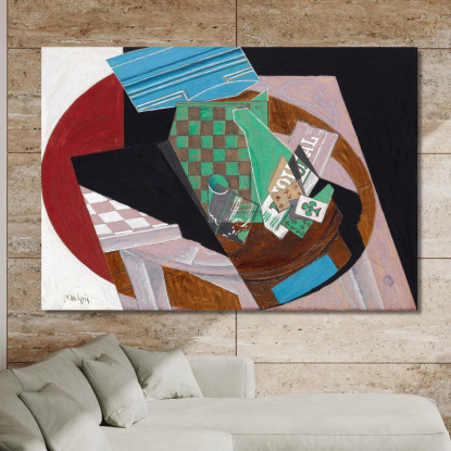 Scacchiera E Carte Da Gioco Juan Gris jgr15 quadro stampato su tela