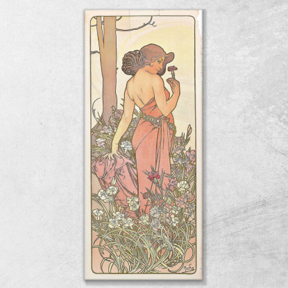 Il Garofano Alphonse Mucha amu117 quadro stampato su tela