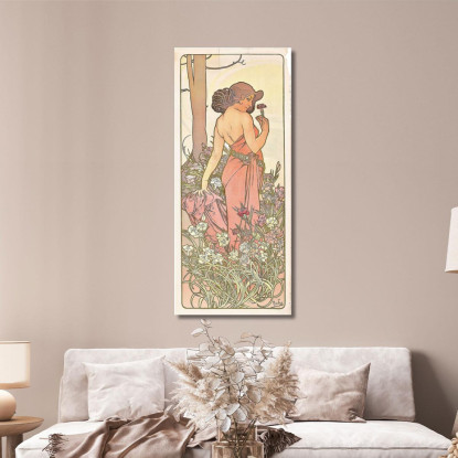 Il Garofano Alphonse Mucha amu117 quadro stampato su tela