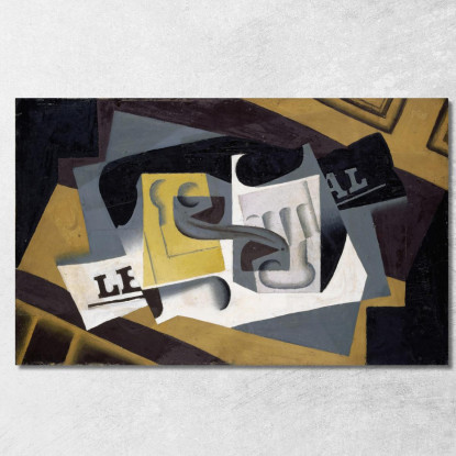 Vetro E Giornale Juan Gris jgr26 quadro stampato su tela