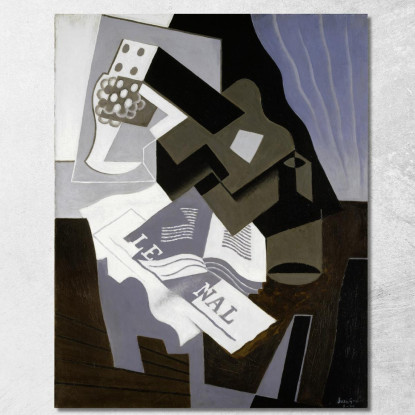 Libro Di Chitarra E Giornale Juan Gris jgr31 quadro stampato su tela