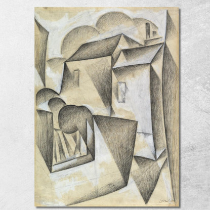 Case A Parigi Place Ravignan Juan Gris jgr33 quadro stampato su tela