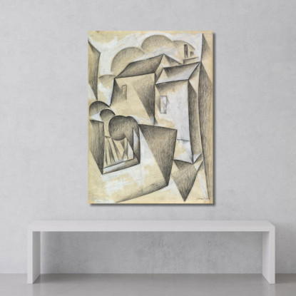 Case A Parigi Place Ravignan Juan Gris jgr33 quadro stampato su tela