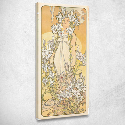 Il Giglio Alphonse Mucha amu120 quadro stampato su tela