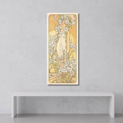 Il Giglio Alphonse Mucha amu120 quadro stampato su tela