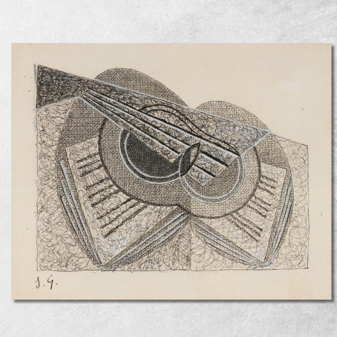 Natura Morta Con Chitarra E Un Libro Di Musica Juan Gris jgr55 quadro stampato su tela