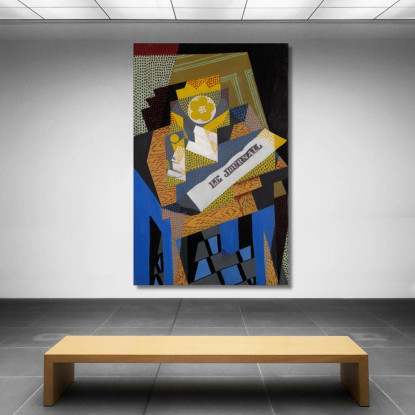 Giornale E Piatto Di Frutta Juan Gris jgr56 quadro stampato su tela