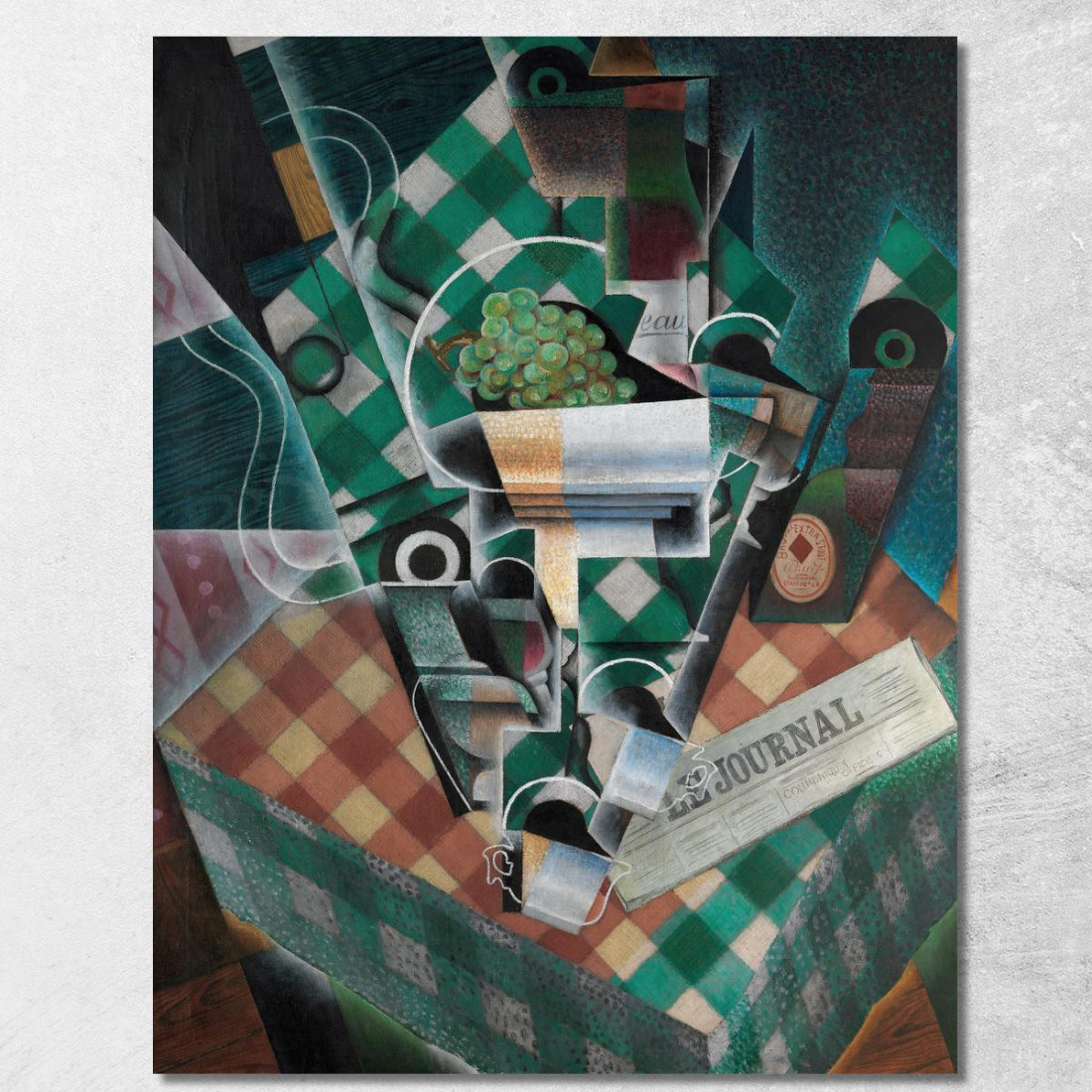 Natura Morta Con Tovaglia A Quadri Juan Gris jgr60 quadro stampato su tela