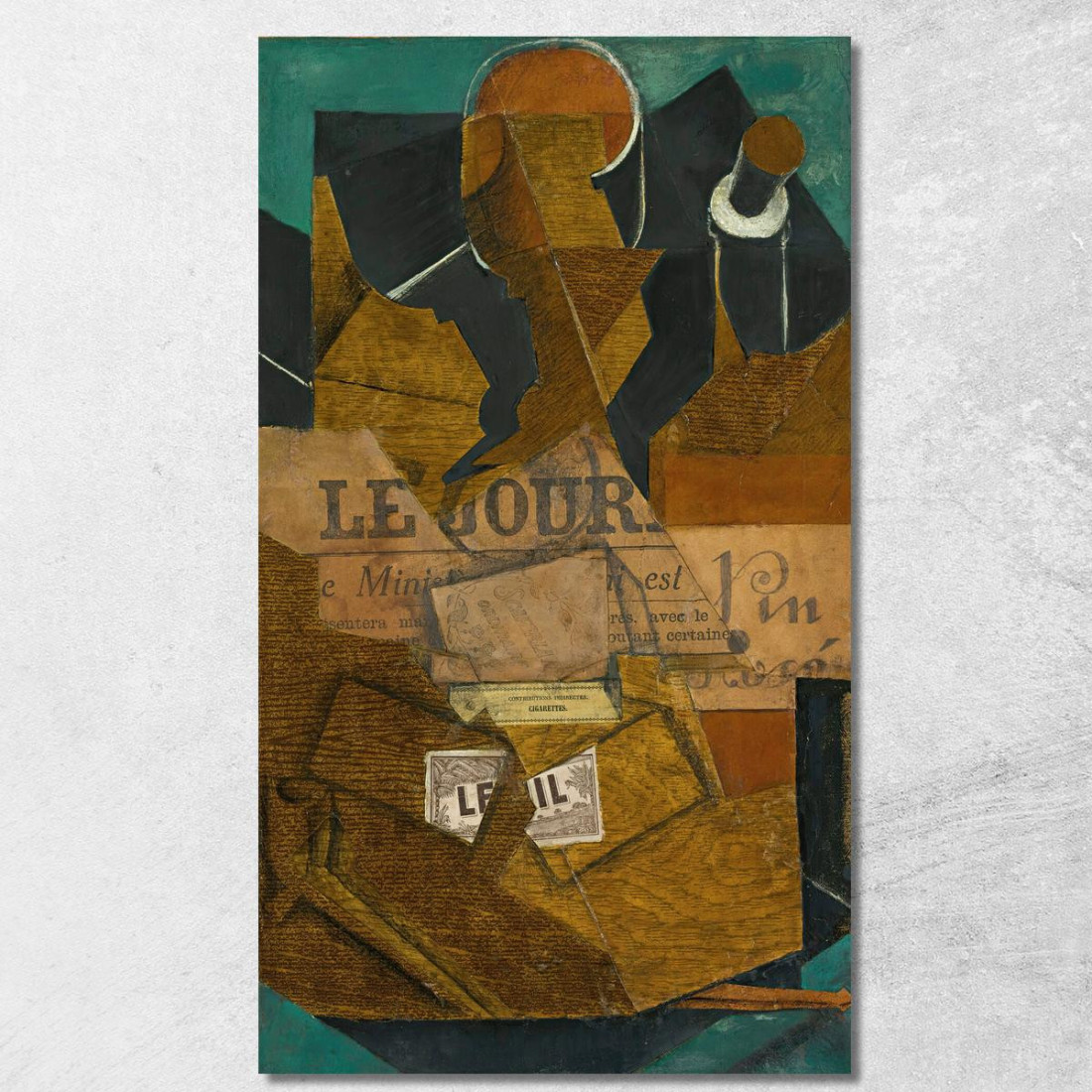 Tabacco Di Giornale E Bottiglia Di Vino Rosato Juan Gris jgr64 quadro stampato su tela