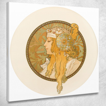 Teste Bizantine Bionde Alphonse Mucha amu123 quadro stampato su tela