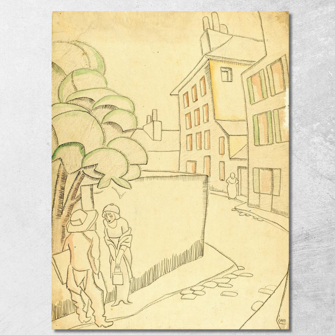 Una Strada A Montmartre Juan Gris jgr75 quadro stampato su tela