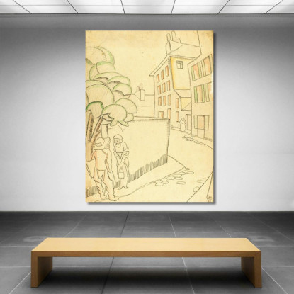 Una Strada A Montmartre Juan Gris jgr75 quadro stampato su tela