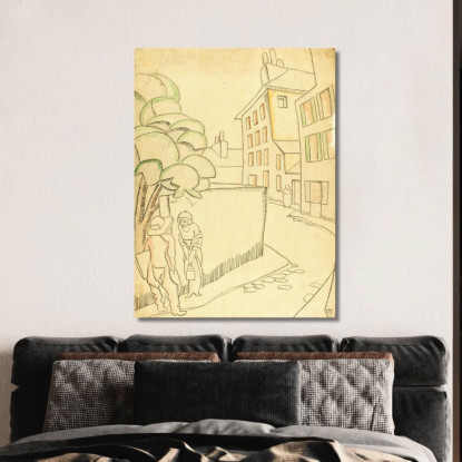 Una Strada A Montmartre Juan Gris jgr75 quadro stampato su tela