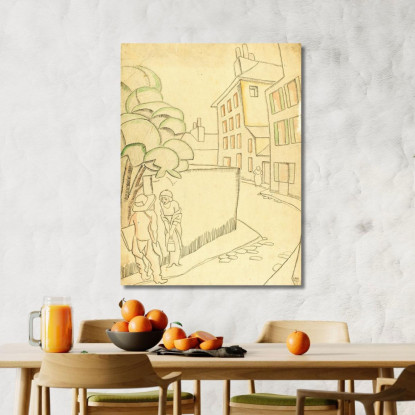 Una Strada A Montmartre Juan Gris jgr75 quadro stampato su tela