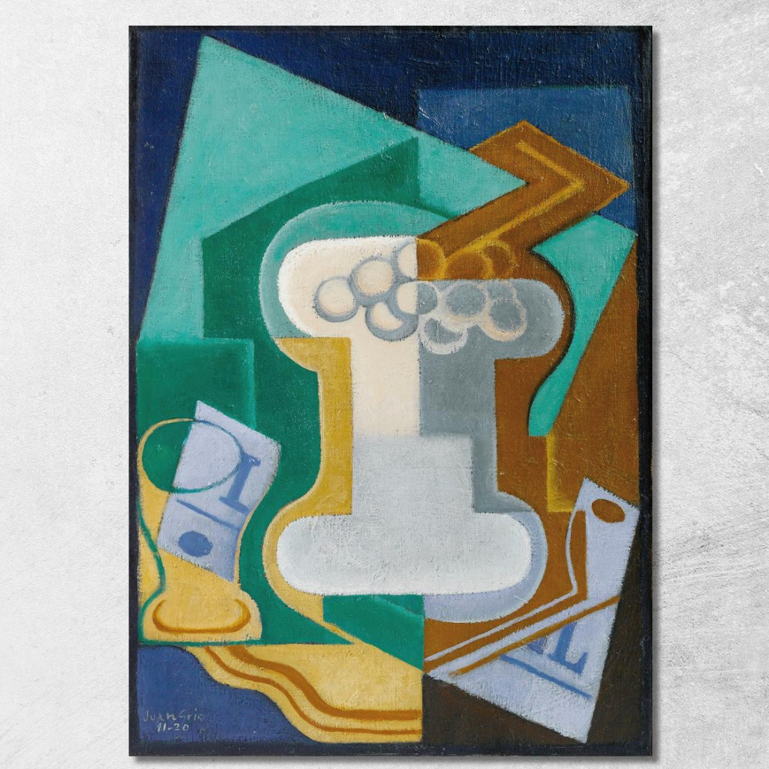 Vetro E Frutta Juan Gris jgr76 quadro stampato su tela