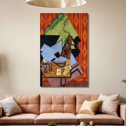 Violino E Carte Da Gioco Su Un Tavolo Juan Gris jgr77 quadro stampato su tela