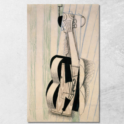 Violino Appeso A Una Parete Juan Gris jgr78 quadro stampato su tela