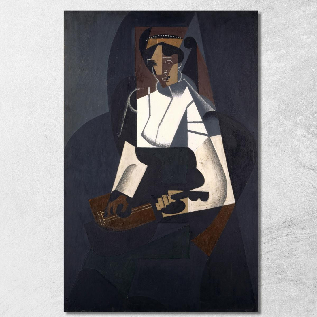 Donna Con Mandolino Juan Gris jgr80 quadro stampato su tela