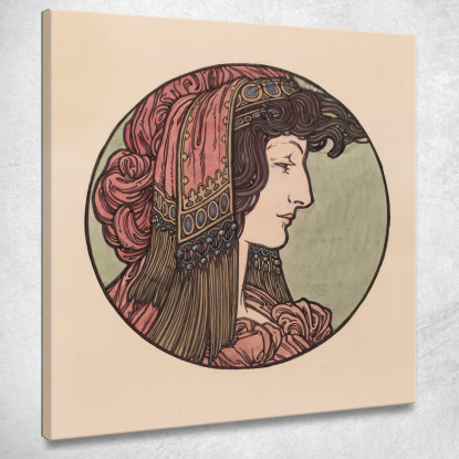 Vetrata Per La Facciata Della Boutique Fouquet 5 Alphonse Mucha amu131 quadro stampato su tela