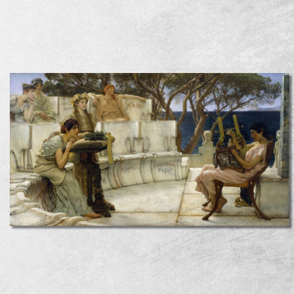 Saffo E Alceo Lawrence Alma-Tadema lat34 quadro stampato su tela