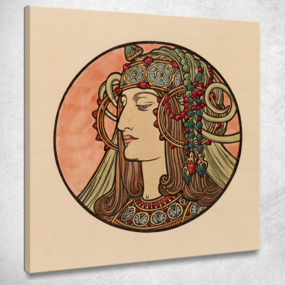 Vetrata Per La Facciata Della Boutique Fouquet 7 Alphonse Mucha amu133 quadro stampato su tela