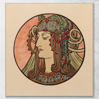 Vetrata Per La Facciata Della Boutique Fouquet 7 Alphonse Mucha amu133 quadro stampato su tela