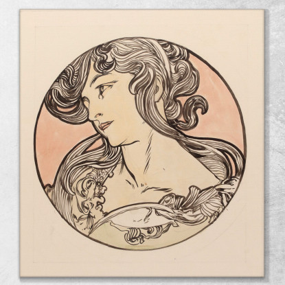 Vetrata Per La Facciata Della Boutique Fouquet 8 Alphonse Mucha amu134 quadro stampato su tela