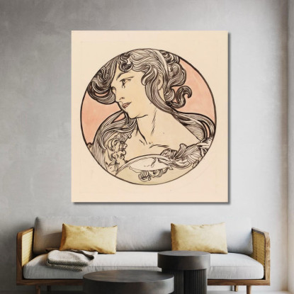 Vetrata Per La Facciata Della Boutique Fouquet 8 Alphonse Mucha amu134 quadro stampato su tela