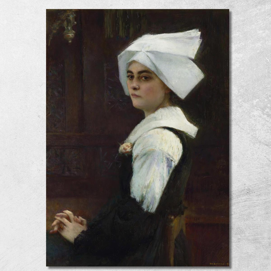 Ragazza Bretone Pascal Dagnan Bouveret pdb7 quadro stampato su tela
