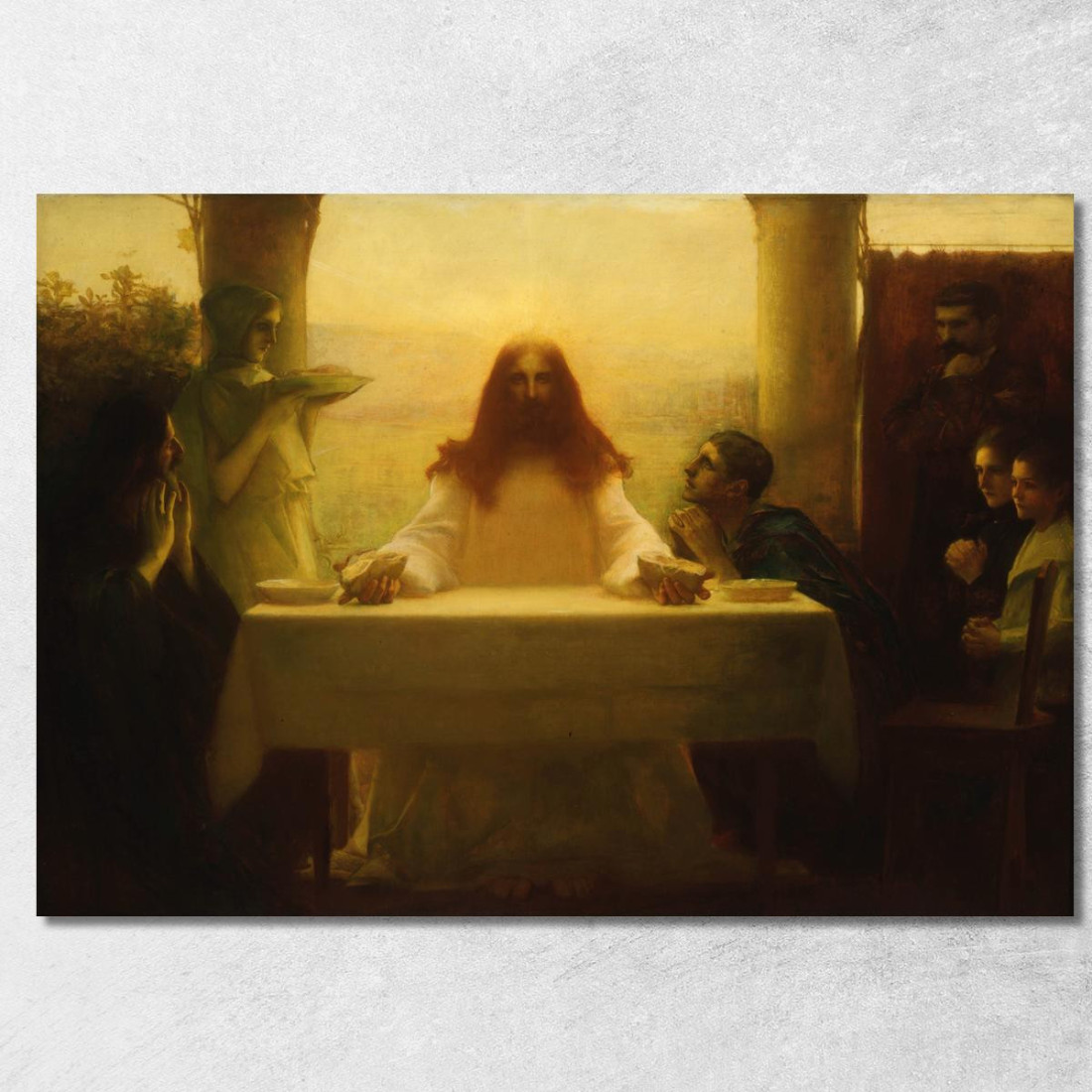 Cristo E I Pellegrini Di Emmaus Pascal Dagnan Bouveret pdb10 quadro stampato su tela