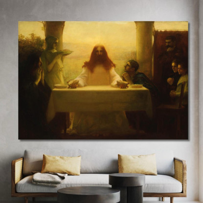 Cristo E I Pellegrini Di Emmaus Pascal Dagnan Bouveret pdb10 quadro stampato su tela