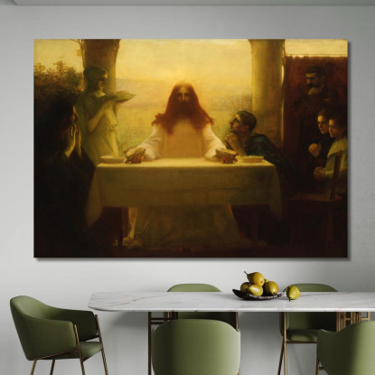 Cristo E I Pellegrini Di Emmaus Pascal Dagnan Bouveret pdb10 quadro stampato su tela