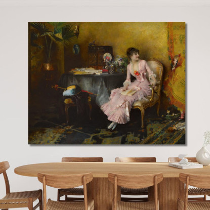 Giovane Donna In Rosa Con Il Suo Bambino Pascal Dagnan Bouveret pdb14 quadro stampato su tela
