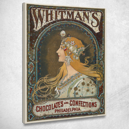 Cioccolatini E Dolciumi Whitman'S Philadelphia Alphonse Mucha amu137 quadro stampato su tela