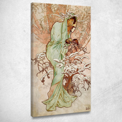 Stagione Invernale Dei Quattro Alphonse Mucha amu138 quadro stampato su tela