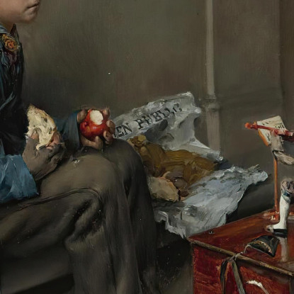 Il Piccolo Savoiardo Che Mangia Davanti All'Ingresso Di Una Casa Pascal Dagnan Bouveret pdb36 quadro stampato su tela