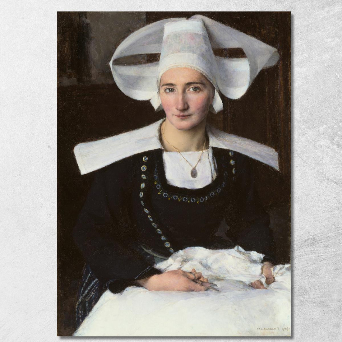 Donna Della Bretagna Pascal Dagnan Bouveret pdb39 quadro stampato su tela