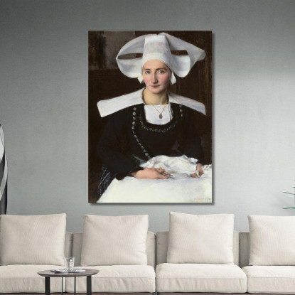 Donna Della Bretagna Pascal Dagnan Bouveret pdb39 quadro stampato su tela