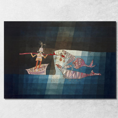 Scena Di Battaglia Tratta Dalla Divertente E Fantastica Opera The Seafarers Paul Klee pkl10 quadro stampato su tela