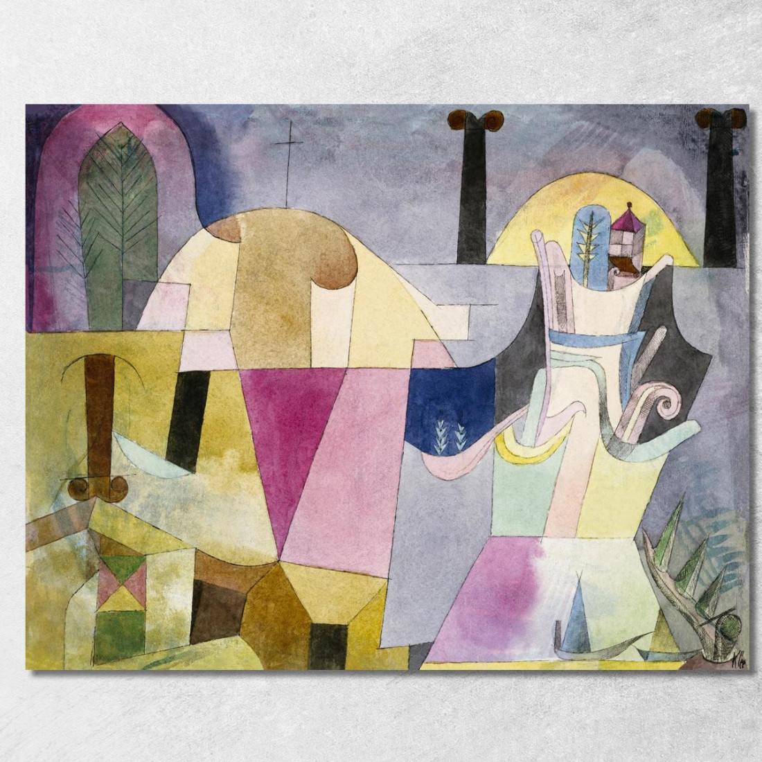 Colonne Nere In Un Paesaggio Paul Klee pkl13 quadro stampato su tela